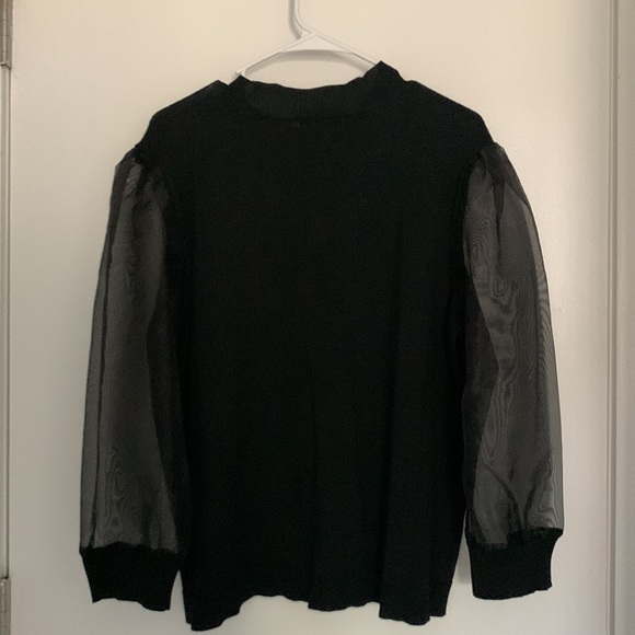 French style puffed sleeve sweater with beaded decor - Picture 2 of 3